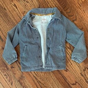 Cat & Jack Kids Striped Jean Jacket - Navy and White